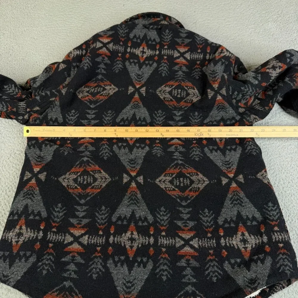 JACHS NEW YORK Jacket Mens M Wool Blend Button Aztec Sherpa Lining Fleece Ranch